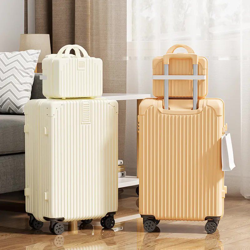 レトロなスーツケースのスーツケースの女性のスーツケースの万能輪
