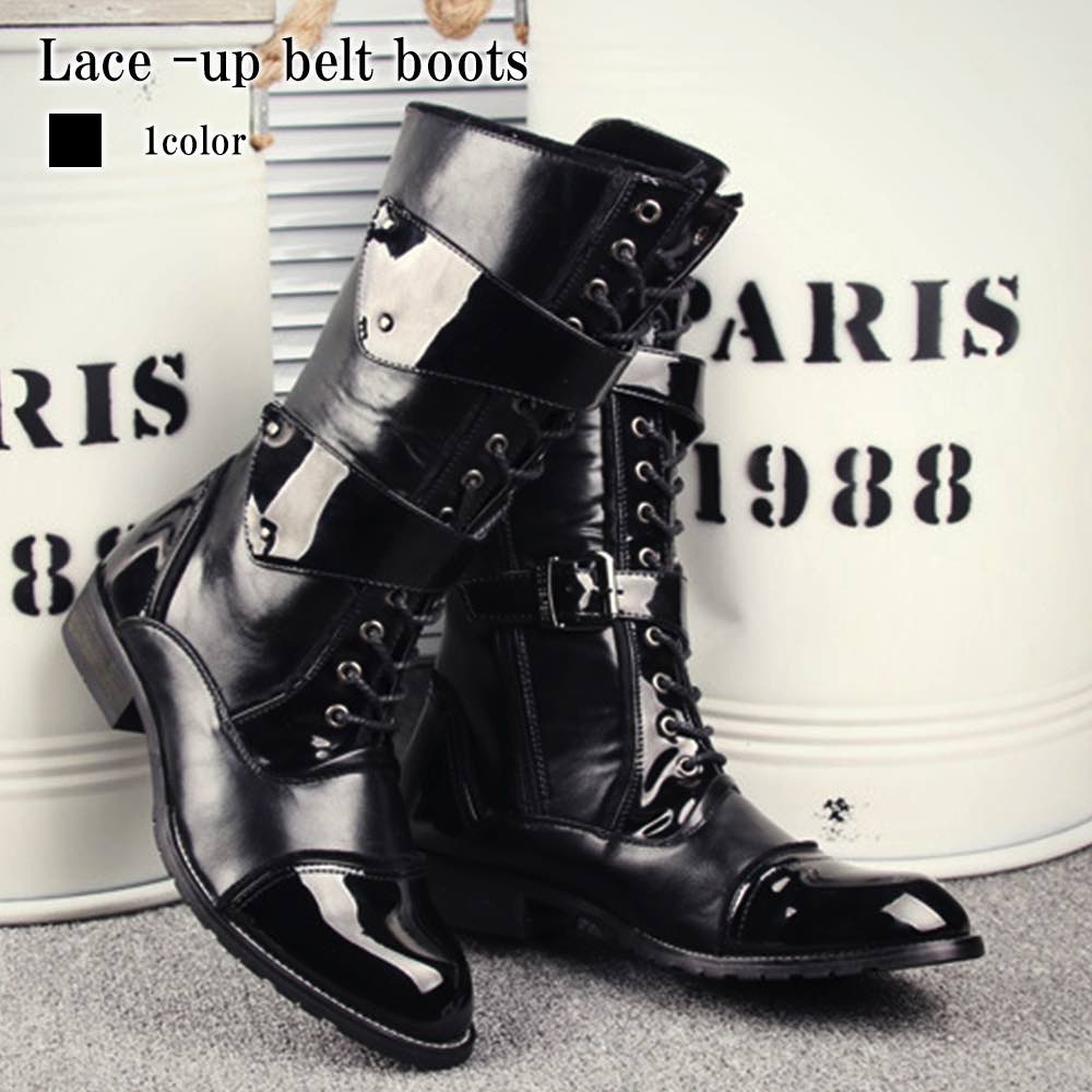 ブーツ メンズ レースアップベルトブーツ 暖かい ワーク セット ルーム 革 防水 黒 ジッパー 夏 モード 洗える 幅広 ファスナー 完全 冬 防寒 あったか 軽い ブーツ秋 スエード 春 滑らない