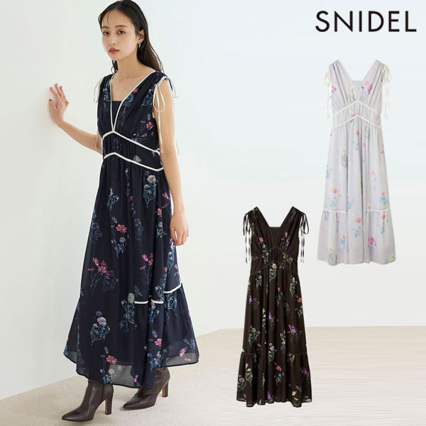 【即納】 スナイデル SNIDEL ワンピース 25秋冬 フラワードロストディティールワンピース ロング丈 ノースリーブ ドレス swfo254120 15,048円