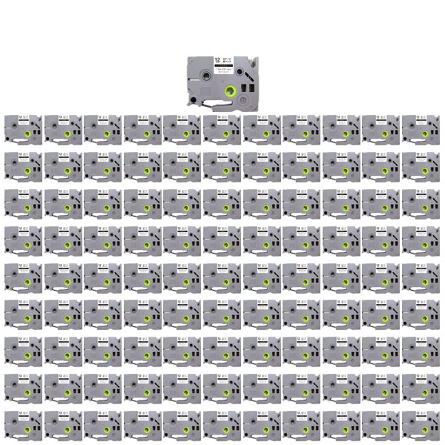 ブラザー用 ピータッチ 互換 テープ TZe-231 ラベルカートリッジ 100個セット ピータッチキューブ対応 12mm／白テープ／黒文字