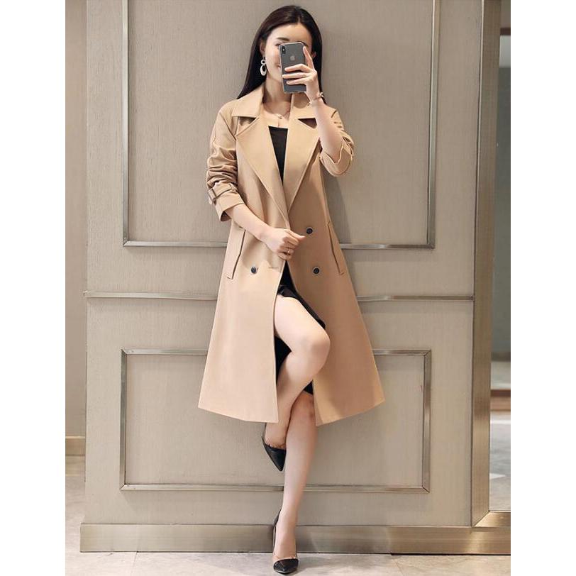 スプリングコートトレンチコートジャケットロングジャケット膝丈lべルト付きレディース春春コートロングコート入園式卒園式入学式卒業式