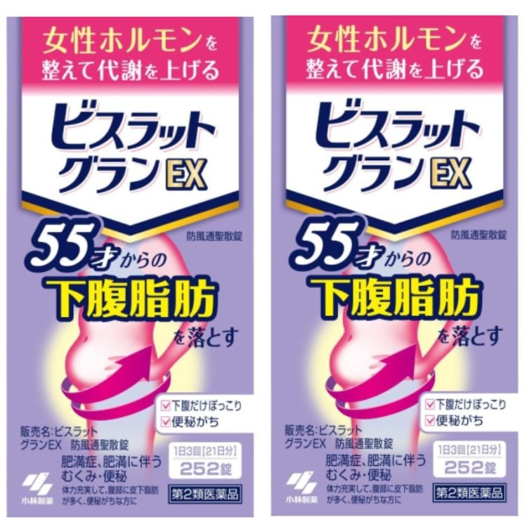第2類医薬品 2個セット 小林製薬 ビスラットグランEX 252錠 防風通聖散錠
