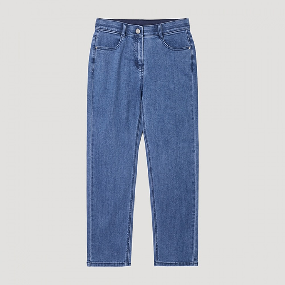 [Shes Miss] テーパードバックバンディングデニムパンツ_SSMSLP22010_BL