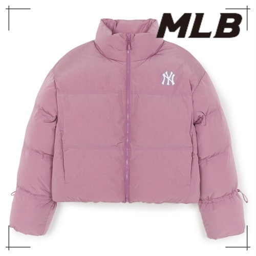 MLB公式 ダウン Womens Go-Core Shirring Cropped Padded Jacket NY (D.Pink)