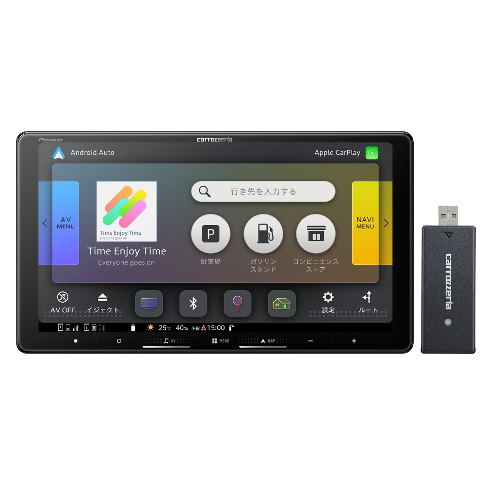 パイオニア 9V型HD/TV/DVD/CD/Bluetooth/SD/チューナー・AV一体型メモリーナビゲーション ネットワークスティックセット AVICRQ722DC