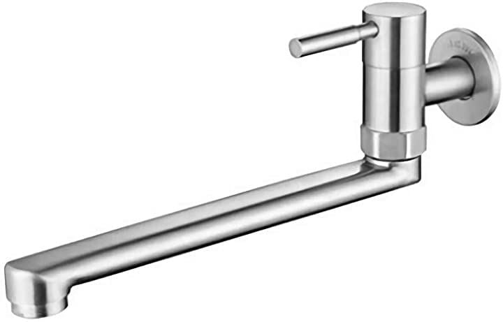 ステンレス製 単水栓 シングルレバー 壁付け水栓 蛇口 横水栓 キッチン 厨房 手洗い 浴室 腐食なし b271( A型)