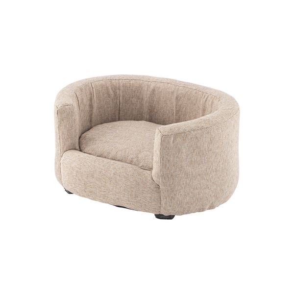 ペットベッド 約幅58cm ベージュ 木フレーム ラタンフレーム クッション部分 カバーリング ペットソファ ペット用品 完成品