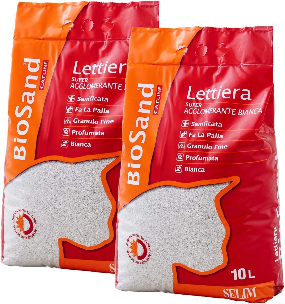 【OFT】 セリームバイオサンド ホワイト 2袋セット 小粒微香タイプ10L 鉱物系 固まる 脱臭力 凝固力 吸収力 ベントナイト ベビーパウダーの香り