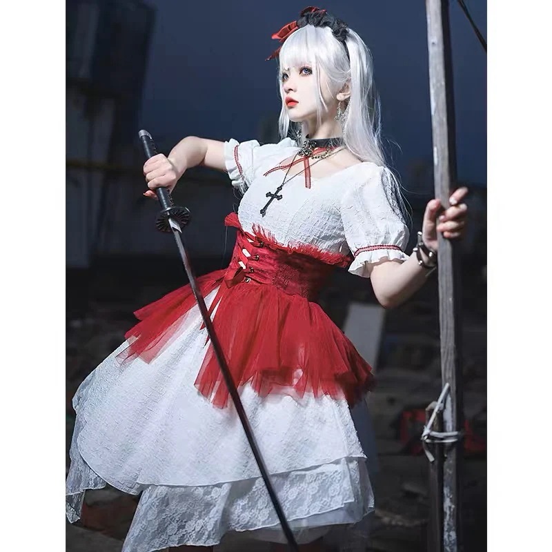 新作オリジナル高質ロリータワンピースセットアップ可愛い 二次元かわいい新作公主 かわいい ロリ学園祭 A16