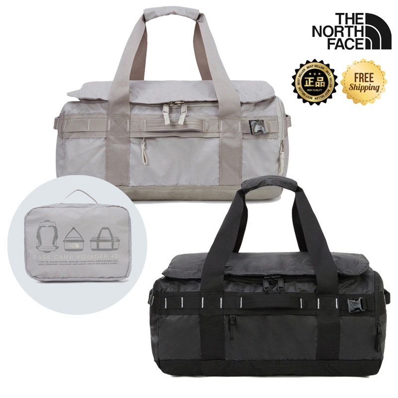 NN2FR21 BASE CAMP VOYAGER DUFFEL 42L 2WAY ボストン ダッフル 大容量 旅行 ジム パッカブル収納 軽量 耐久 出張 男女兼用 コーデ提案 パーカー ジャケット