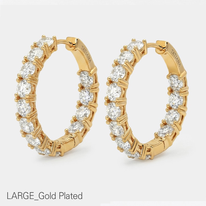 (シルバー925) ルセンス ライン フープ ピアス Lサイズ／Lucence Line Hoop Earring／韓国アクセサリー／韓国スタイル
