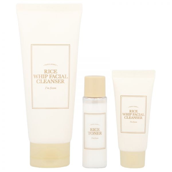 , Rice Whip Facial Cleanser Set, 3 Piece Set