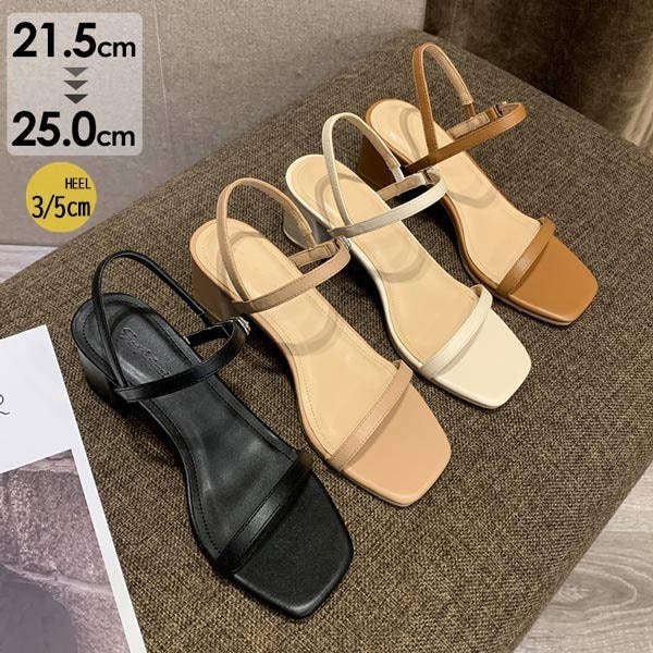 サンダルサンダル夏レディースワンストラップ小さいサイズヒール3/5cm二次会発表会演奏会演出おしゃれパーティーイベント上品綺麗め21.525.0