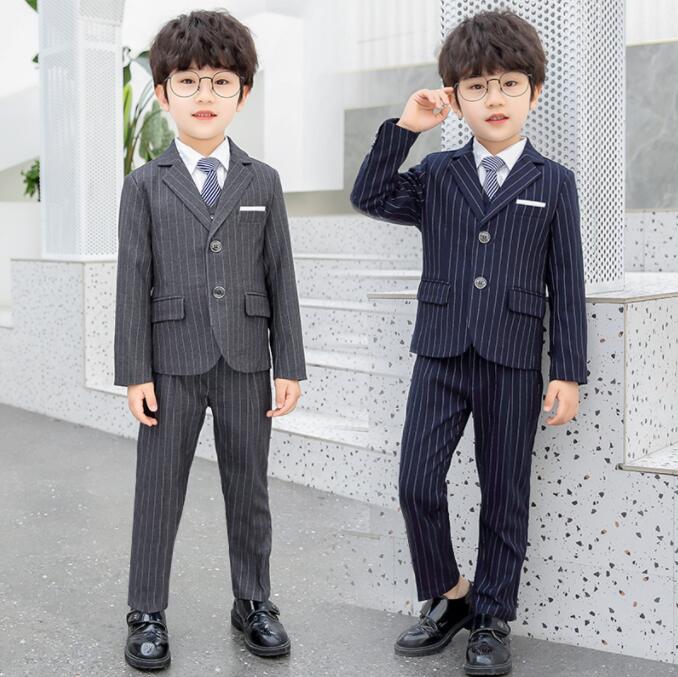 特価販売 子供フォーマルスーツセット 子供服 男の子紳士服 キッズ礼服 子供ジレ ストラップ 縞柄 子どもタキシード スーツジャケット テーラードジャケット フォーマルセット 舞台衣装 学園祭 イベ