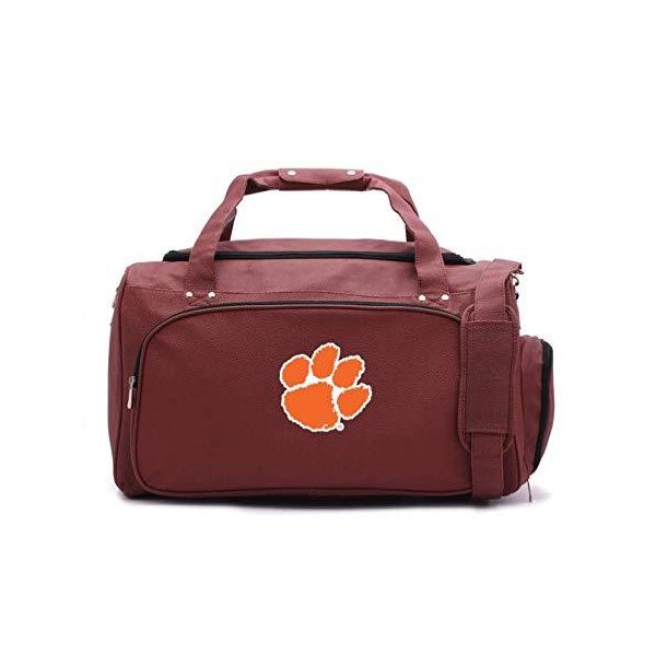 Zumer Sport Clemson Tigers Football Leather Travel Kit Duffel Gym Bag - Made from Genuine Football M 27,886円