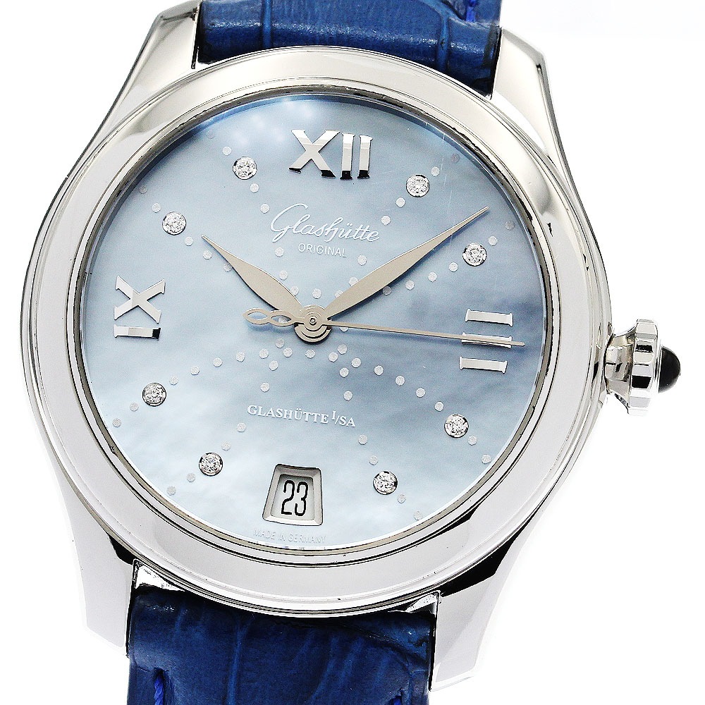 グラスヒュッテ・オリジナル GLASHUTTE ORIGINAL 1-39-22-11-02-04 レディ・セレナーデ デイト 8Pダイヤ 自動巻き レディース _879257【中古】