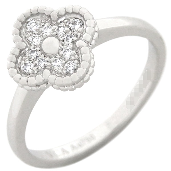 ヴァンクリーフアーペル Van Cleef & Arpels リング 指輪 スウィート アルハンブラ K18WG ダイヤモンド ホワイトゴールド #50(JP10) 750WG 18K 18金 9.5
