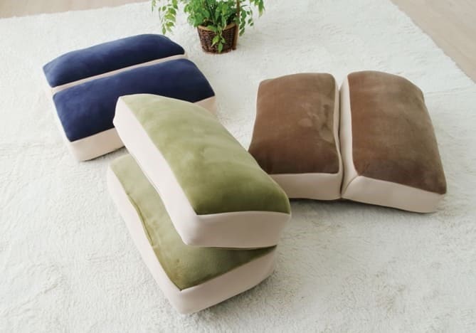 クッション もっちりクッション 2連 クッション 42*42*8cm 二つ折り 座布団 背もたれ 背当て 腰当て マイクロ綿 おしゃれ