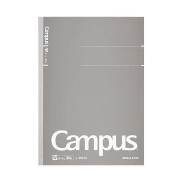（まとめ）コクヨ キャンパスノート セミB5 無地40枚 グレー ノ-4W-M 1セット（5冊）(×10セット) 11,107円