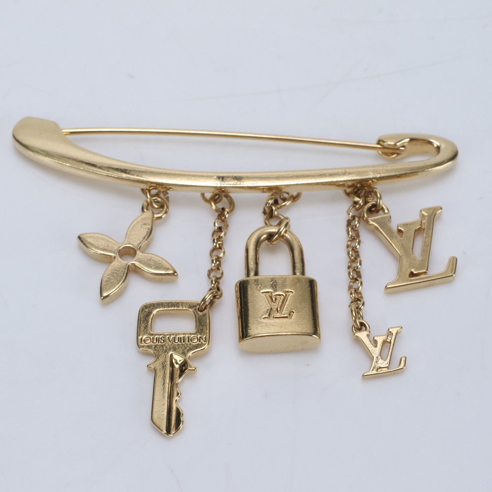 極美品 ブロッシュ エバングル ヌリス ピン アクセサリー M64906 ブローチ ゴールド レディース MMM BI10-2 中古