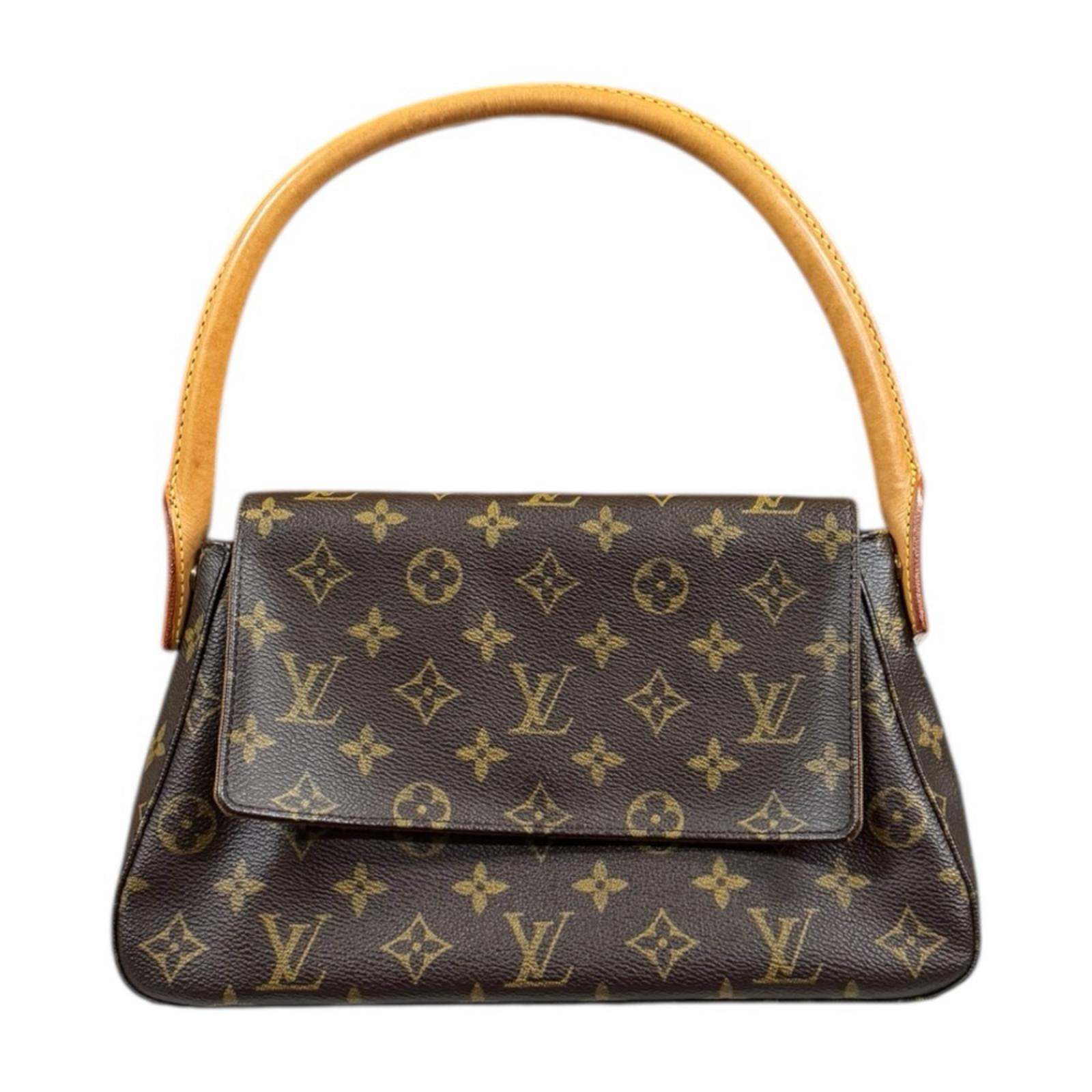 ルイヴィトン ミニルーピング モノグラム ハンドバッグ モノグラムキャンバス M51147 ブラウン LOUIS VUITTON 中古