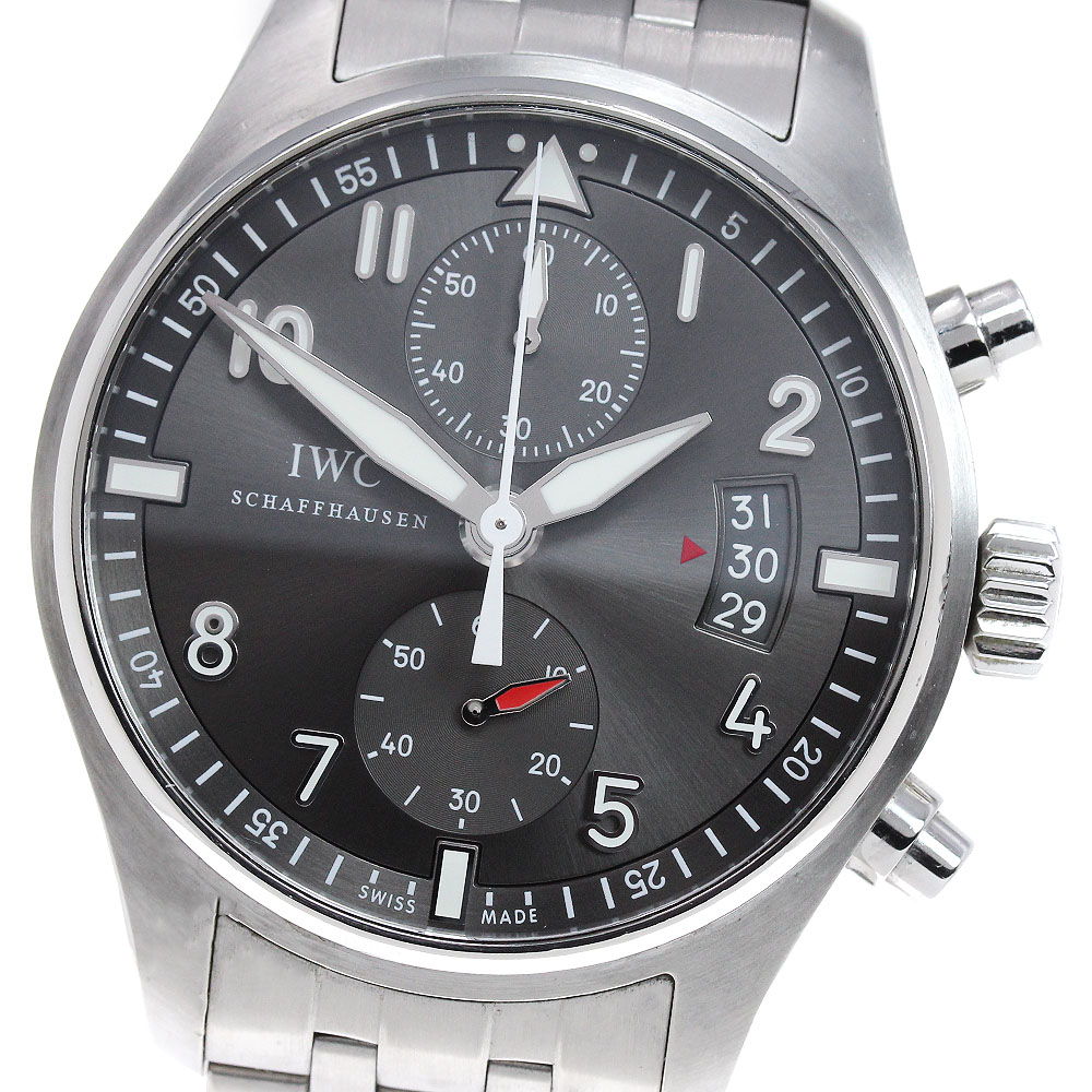 IWC IWC SCHAFFHAUSEN IW387804 パイロットウォッチ スピットファイア クロノグラフ 自動巻き メンズ 保証書付き_847988【中古】