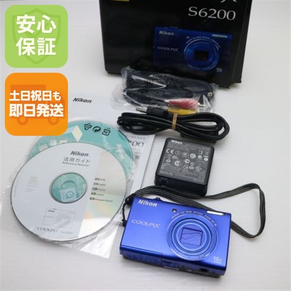 超美品 COOLPIX S6200 オーシャンブルー デジカメ Nikon 45