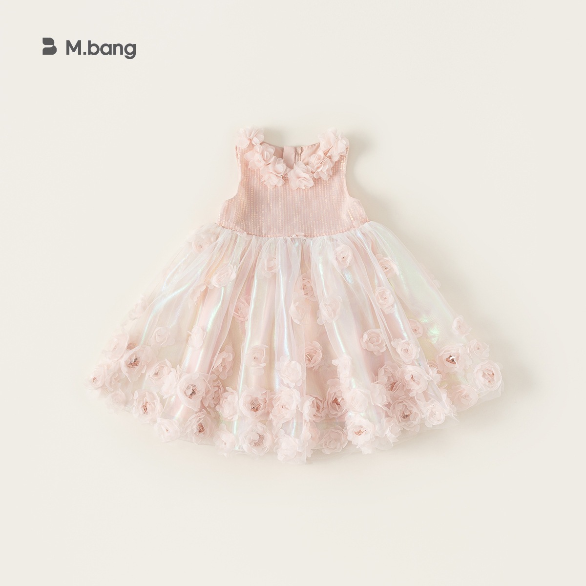 子供服子供スカート立体フラワーガールチュチュスカート夏ピンクスパンコールベビーベストドレスドレススカート