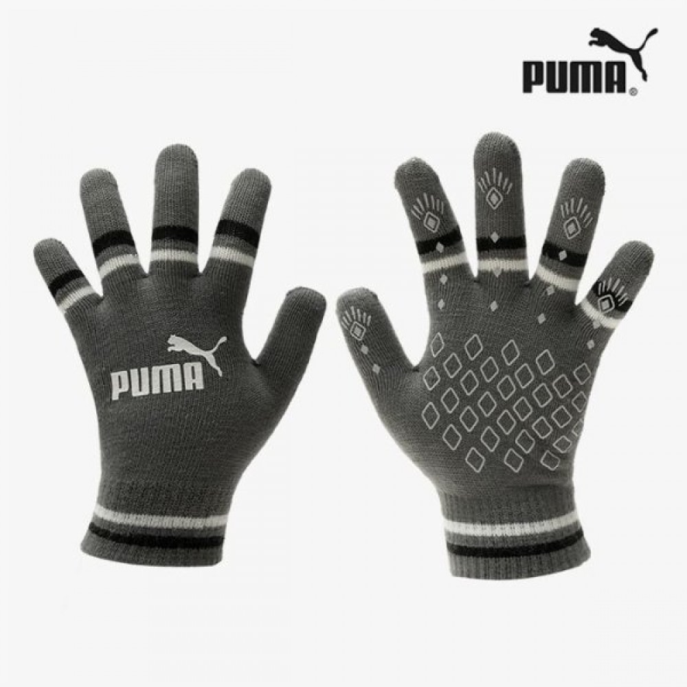 プーマガレリアプーマウィンターグローブキャットマジックニットグローブ 3 グレー 4180011