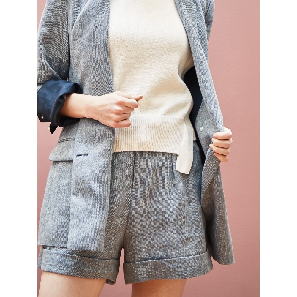 ACUDリネンショーツ(ブルー)