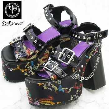 【公式SHOP特典キズ補修液付】 ヨースケ 厚底サンダル レディース バックル付きサンダル 12.8cm チャンキーヒール 5,562円