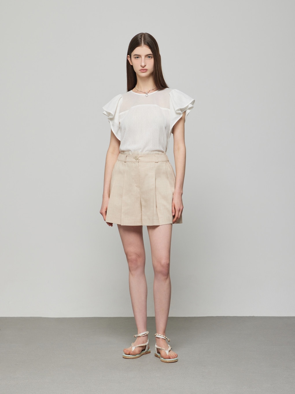 DEWL ラッフル·スリーブ·ブラウス