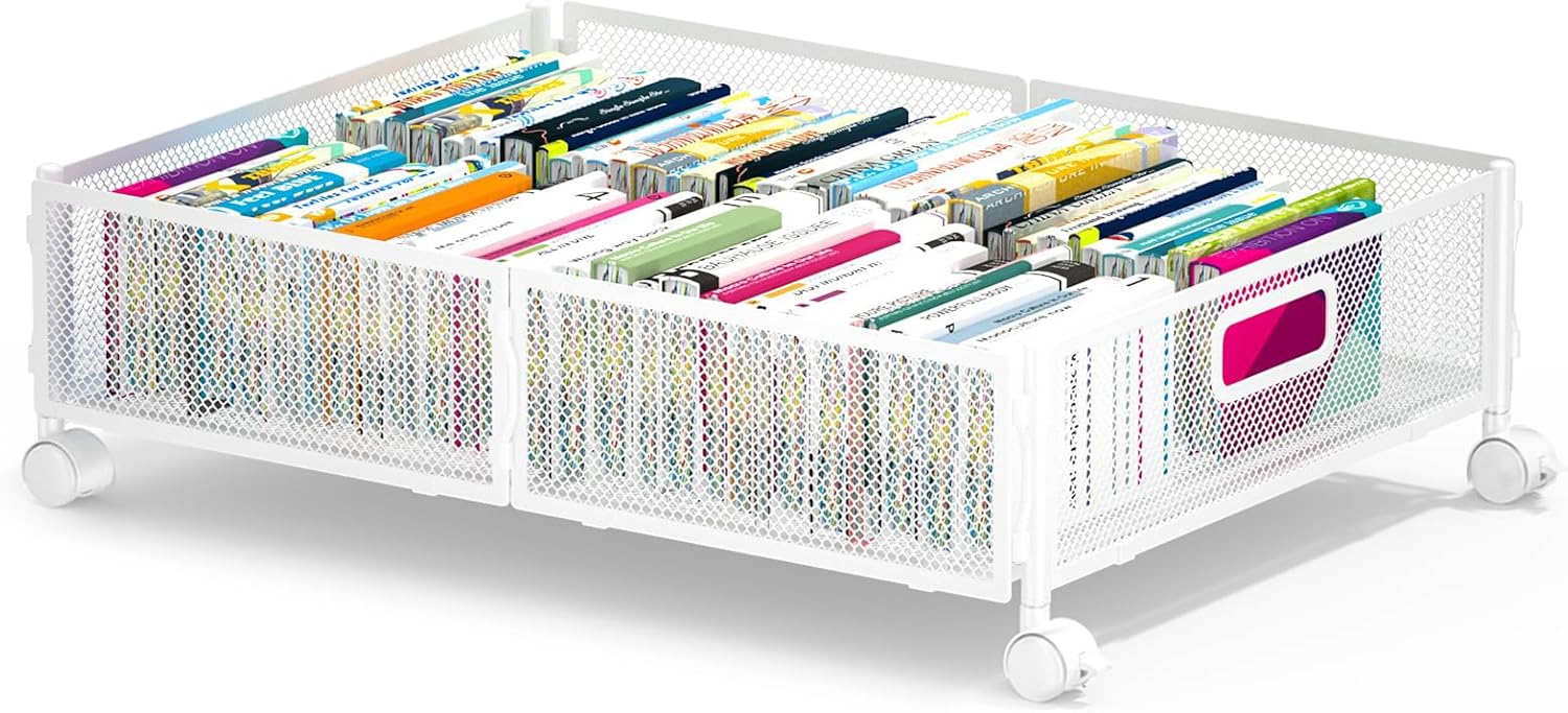 ベッド下収納ボックス キャスター付き 折り畳み式 大容量 ホワイト