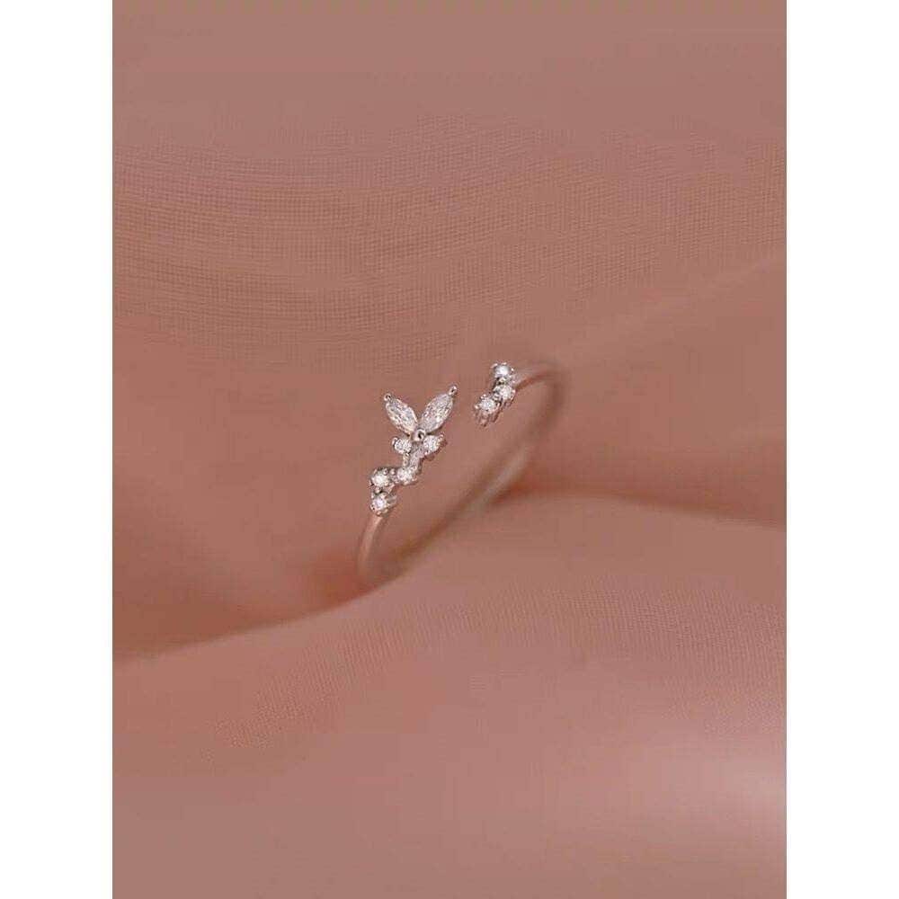 冬のピアス ニッチ様式の設計 純銀製リング蝶薄いリング ナックル リング 手元を美しく 可愛い キュート 韓国ファッション 4,532円