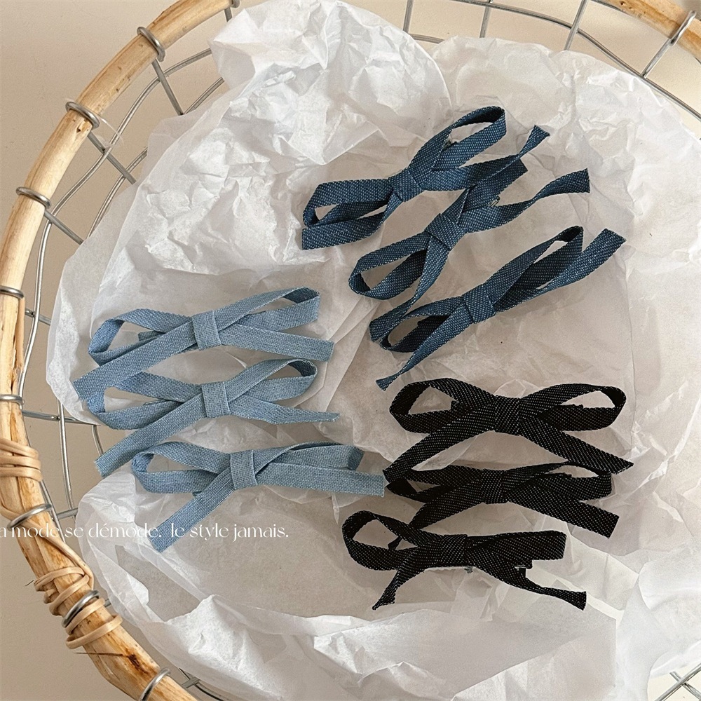 3 ピース デニム スイート シンプル リボン ヘアピン ヘアピン サイド カモノハシ ク 新しいファッション前髪ク 5,946円