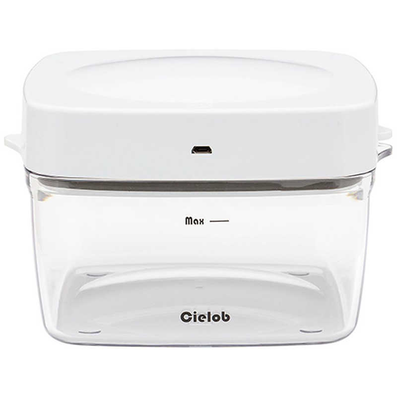 KOU　Cielob セーロブ 自動真空キャニスター(スクエアタイプ)1L -W Cielob(セーロブ) ホワイト　VAF1P2-W