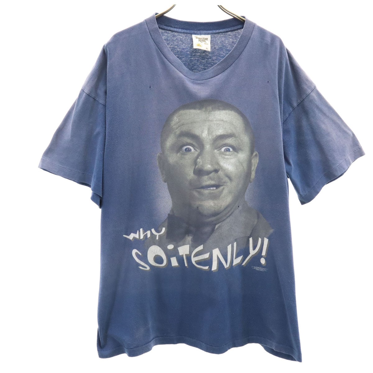 TENNESSEE RIVER テネシーリバー 90s オールド USA製 Why Soitenly 半袖 Tシャツ XL 青紺 シングルステッチ メンズ 古着