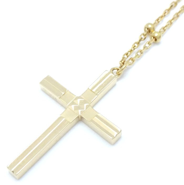 クロス ネックレス K18YG イエローゴールド/292735【中古】