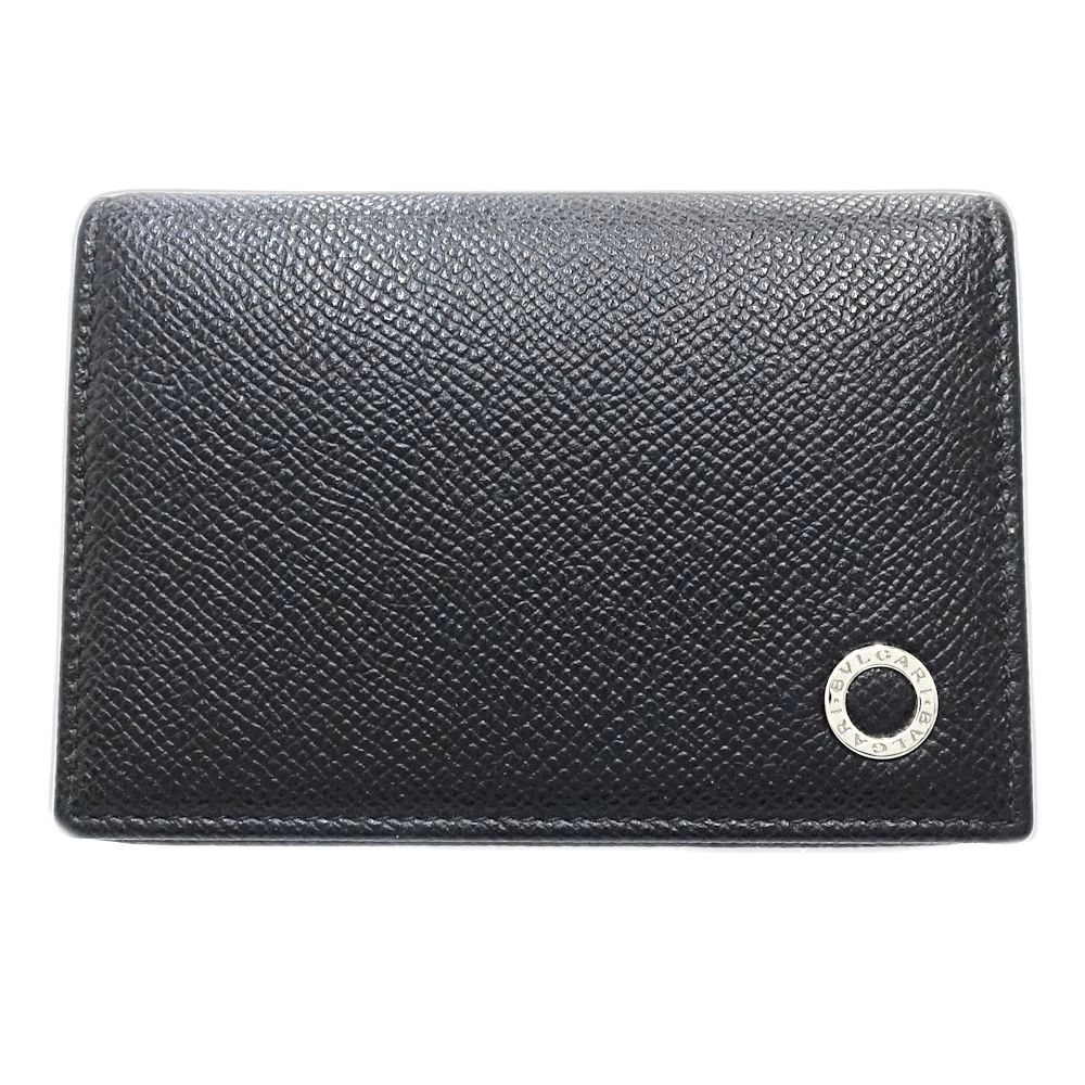 ロゴマニア クラシックカードホルダー カードケース PVCxレザー ブラック ブルー レディース/181693【中古】