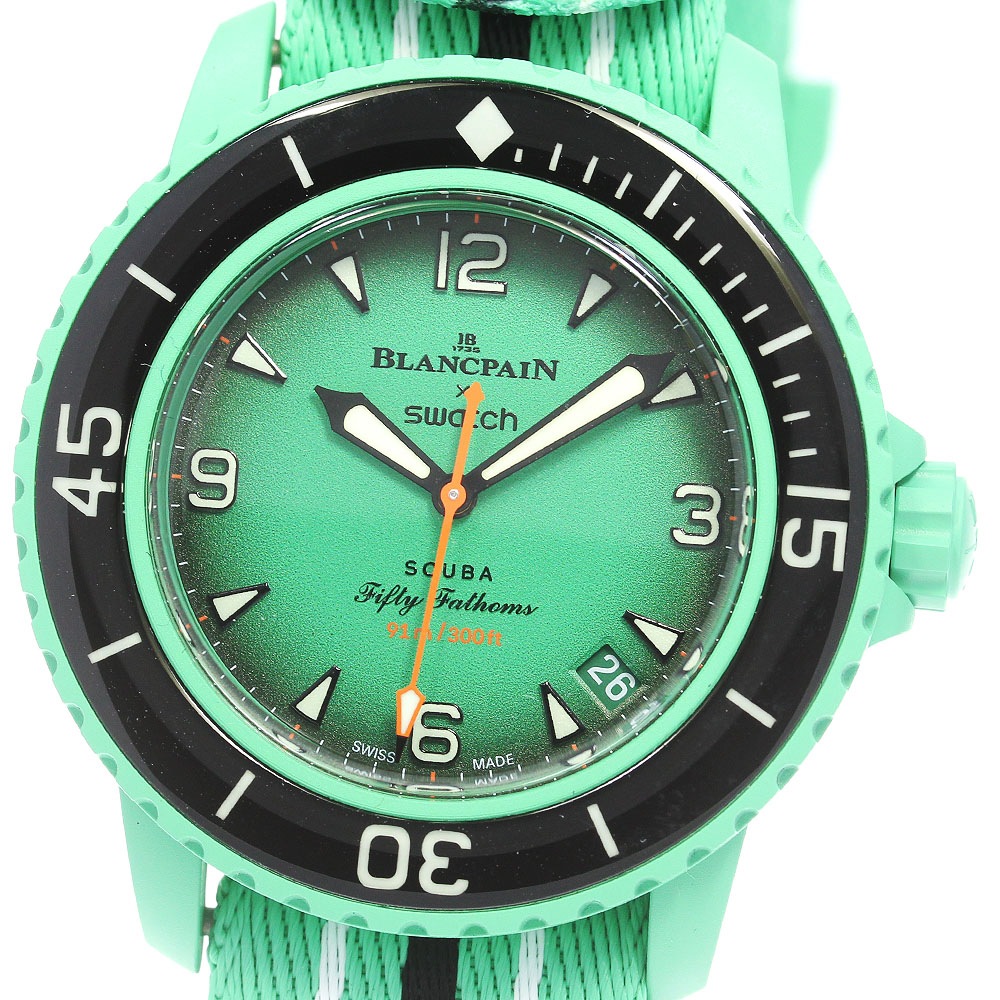 ブランパン Blancpain SO35I100C スウォッチ × ブランパン インディアンオーシャン 自動巻き メンズ 極美品 箱・保証書付き_846009【中古】