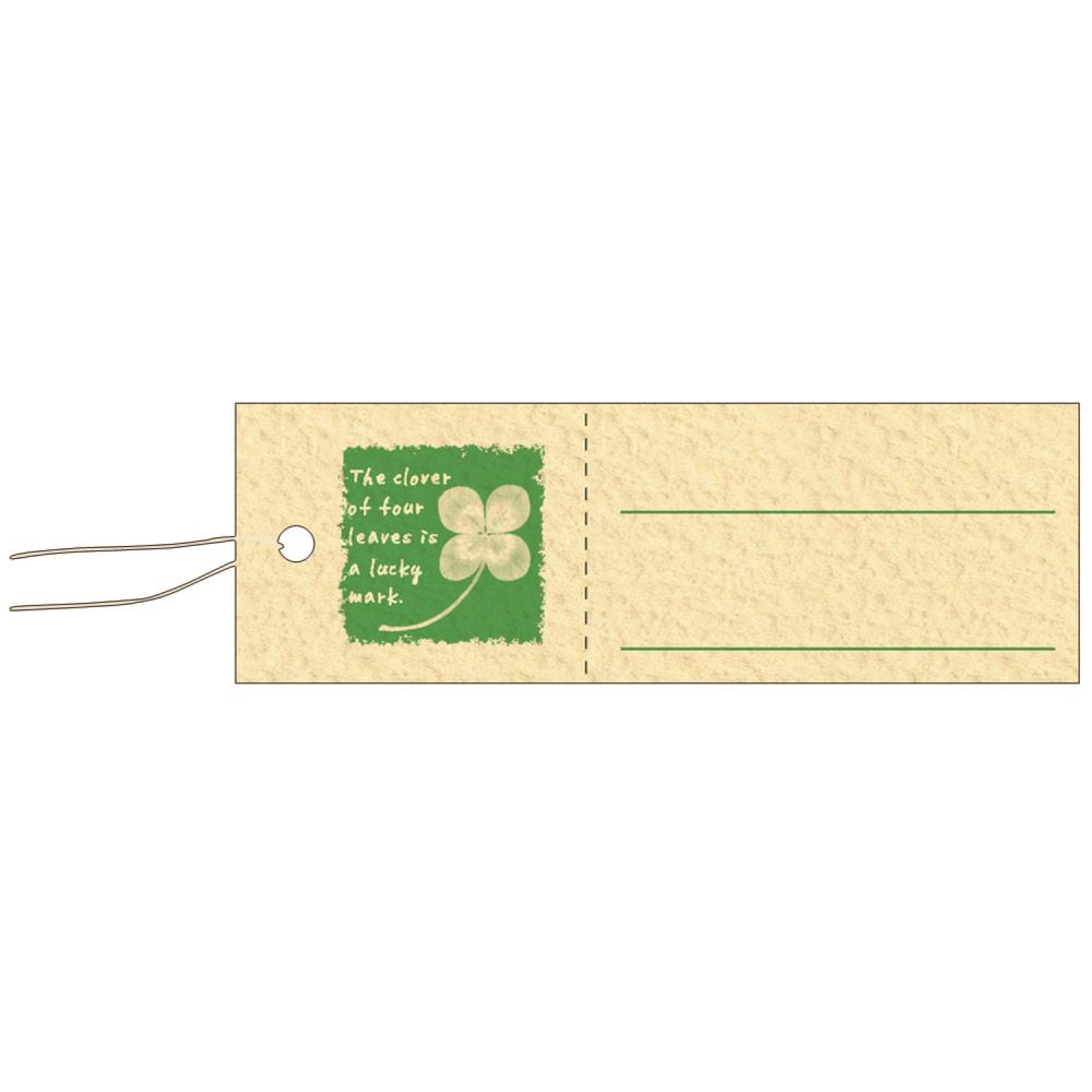 （まとめ買い）ササガワ 糸付き提札（値札） 長型四つ葉のクローバー 縦20mmx横60mm 500枚入 18-3730 [x3]