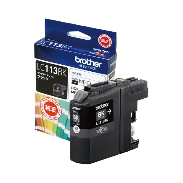 （まとめ） ブラザー BROTHER インクカートリッジ 黒 LC113BK 1個 (×3セット)