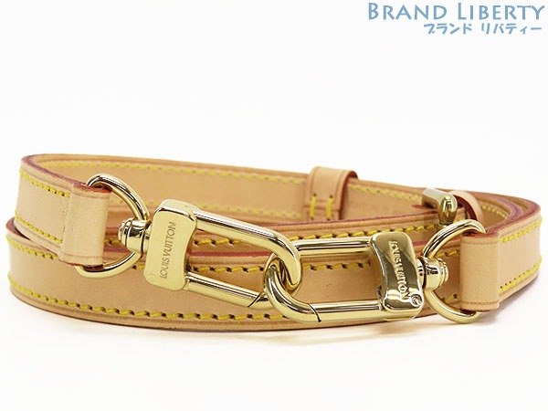 新古品ルイヴィトンヌメ革調整可能ショルダーストラップナチュラルゴールドヌメ革カーフレザーJ52312