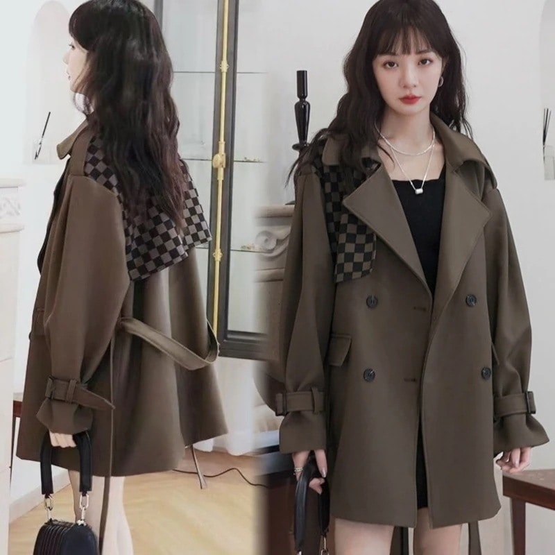 韓国ファッション トレンチコート レディース 高級感 秋アウター 長袖 コート トップス ゆったり気質百掛け ジャケット英伦風 20代 30代 40代 通勤30%までに制限