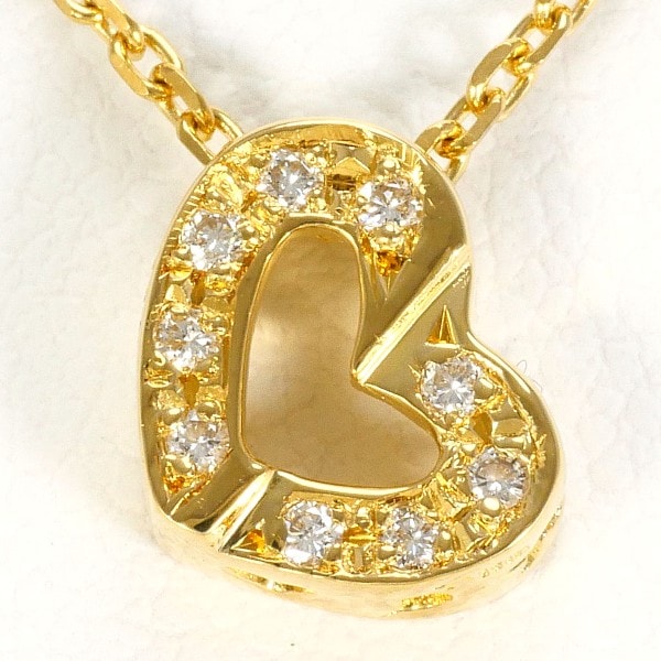 K18 18金 YG イエローゴールド ネックレス ダイヤ 0.05 約40cm ジュエリー 中古