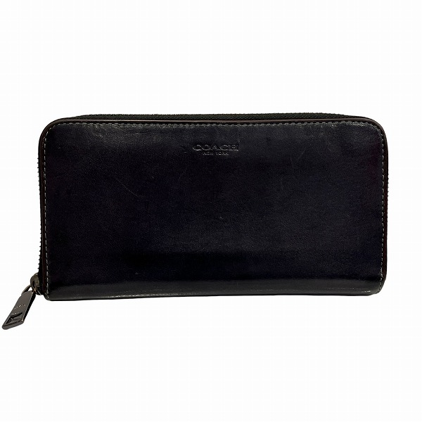 コーチ COACH 21796 ラウンドファスナー レザー 長財布 メンズ【中古】