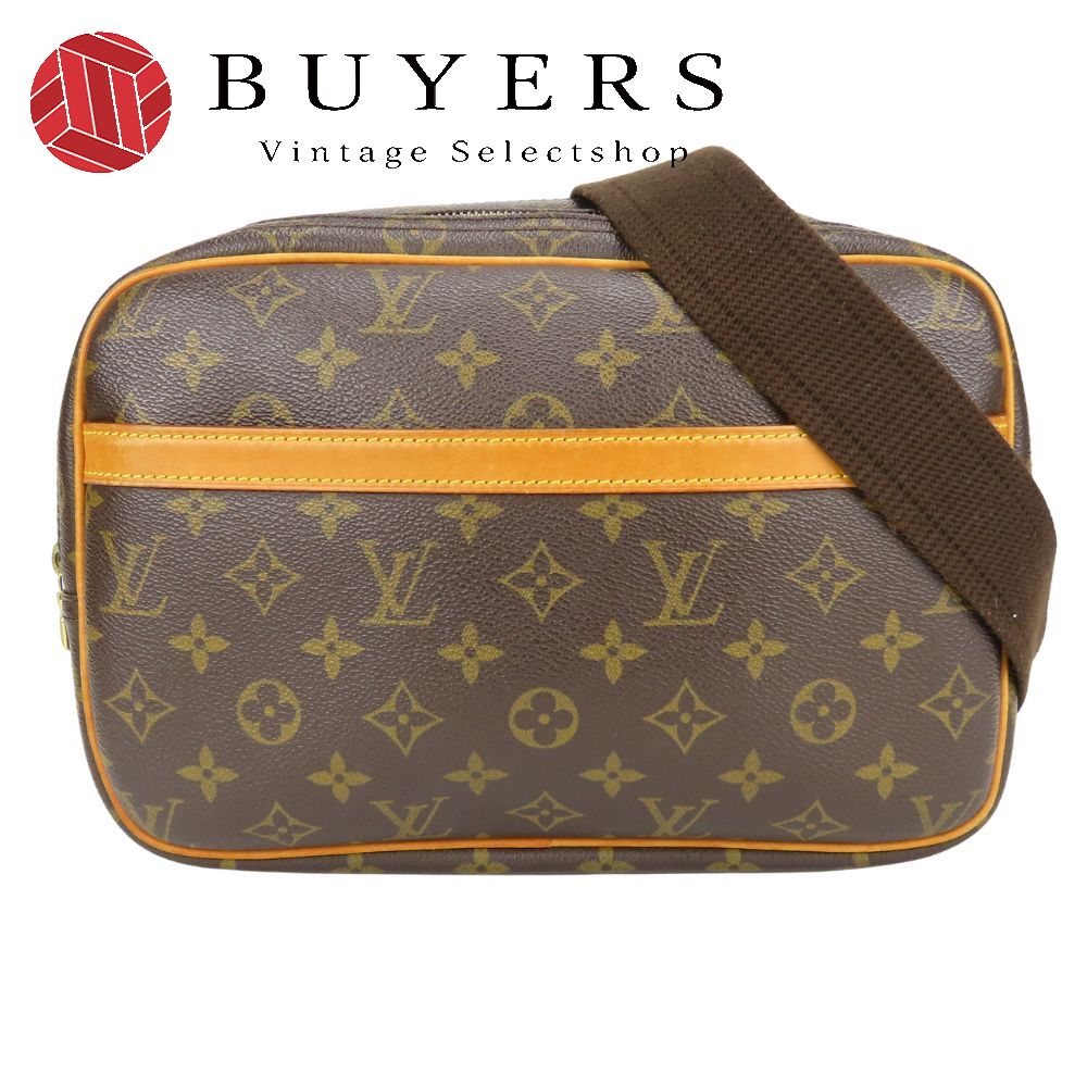 中古 ショルダーバッグ リポーターPM M45254 モノグラム ヌメ革 ブラウン 斜め掛け カジュアル レディース 女性