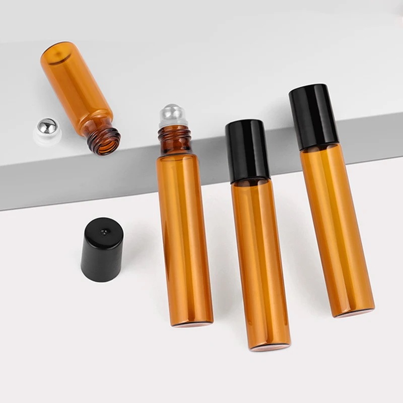 エッセンシャルオイル,レインボー,詰め替え可能,メタルオイルボトル,ミニボトル,1ml, 2ml, 3ml, 5ml, 10ml, 50個用のガラスロールオンボトル