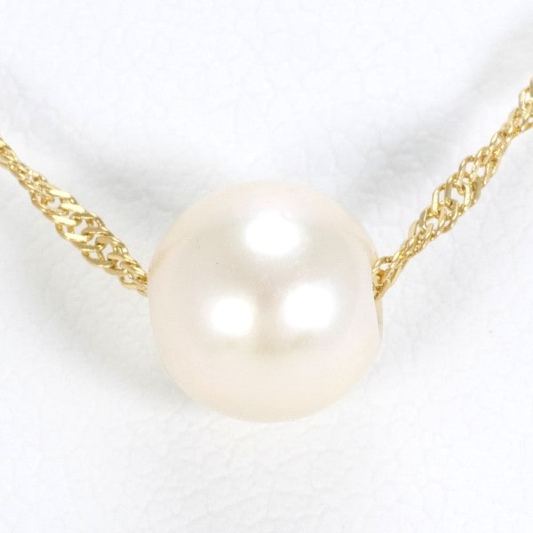 K18 18金 YG イエローゴールド ネックレス パール(真珠) 約40cm ジュエリー 中古