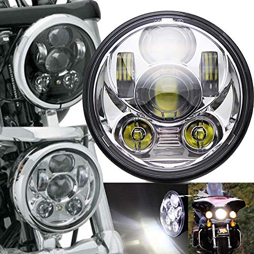 色：シルバー サイズ：M003D Karun for ハーレー LEDヘッドライト 5.75インチ